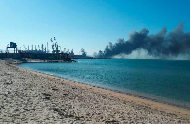 Berdyansk: Russian ship destroyed in occupied port, Ukrainian Navy says