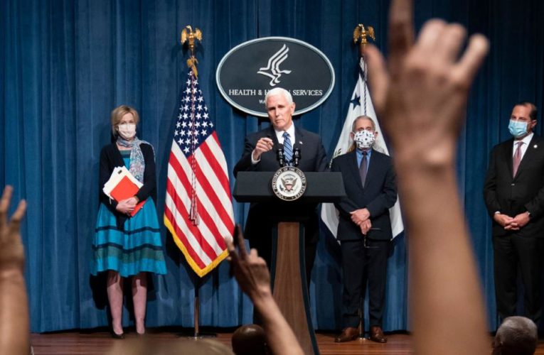 The vice president delivered a more polished version of the all-is-well dishonesty that was a hallmark of President Trump’s coronavirus briefings