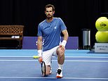 Andy Murray takes the knee in support of Black Lives Matter at Battle of the Brits tennis tournament