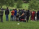 Moment hundreds of people attend CRICKET match in Leicester