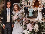 Beatrice poses with new husband Edoardo and her grandparents after socially distanced wedding