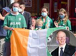 Hundreds of people line the streets of Jack Charlton’s home town