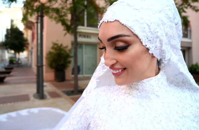 One moment, they were filming the bride in her wedding dress. Then came the explosion