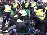 Coronavirus UK: Riot police clash with violent anti-lockdown protesters in central London