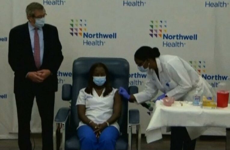 A New York health care worker is among the first to get Pfizer’s coronavirus vaccine