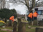 Council apologises after worker was spotted sitting on gravestone to smoke cigarette during break 