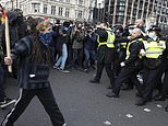 Ten police officers hurt in clashes at Kill the Bill protest in London and 26 are arrested