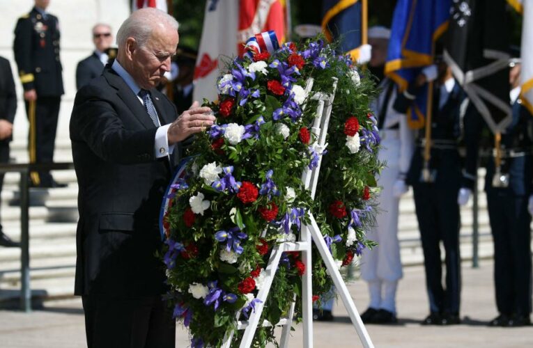 The president issued a stark warning at the Arlington National Cemetery Memorial Day ceremony