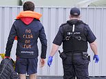 ‘No risk, no fun’: Migrant dons slogan t-shirt as around 100 more asylum seekers arrive in UK today