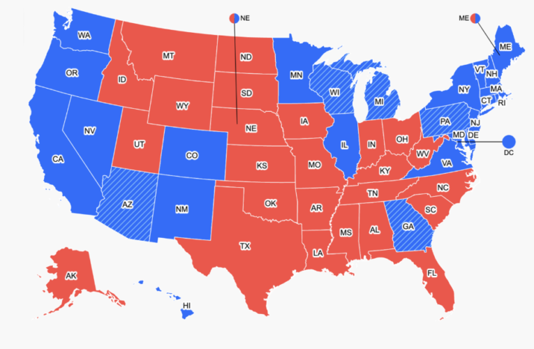 A remarkable overlap between two maps shows states that voted for Biden have higher vaccination rates than those that went for Trump