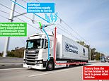 Motorways will be fitted with overhead electric wires that can charge eTrucks on the move