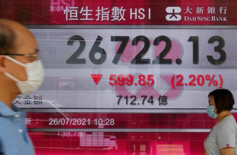 Asian stocks mostly lower after Wall Street highs