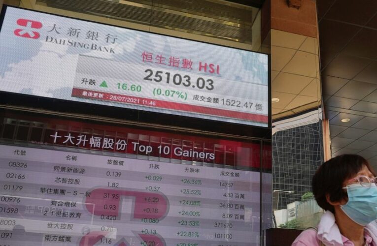 Stocks turn mixed as investors review earnings, await Fed