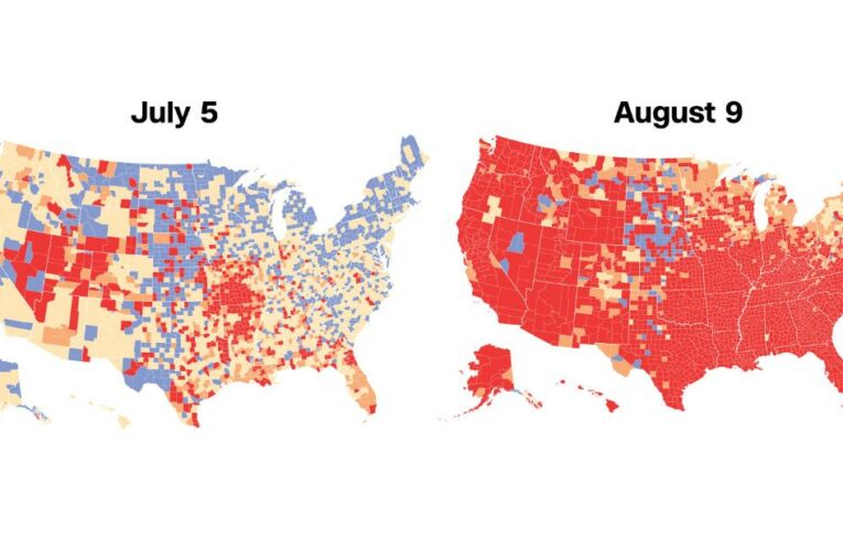 These maps show how quickly Covid engulfed the US again