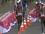 French runner Morhad Amdouni causes HUGE controversy in men’s marathon by knocking over bottles