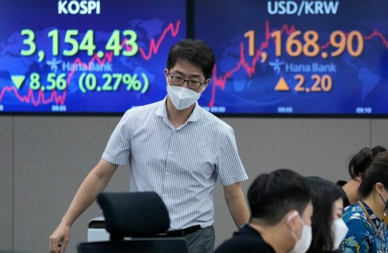 Asian shares slip as Fed signals ‘downshift’ in economy