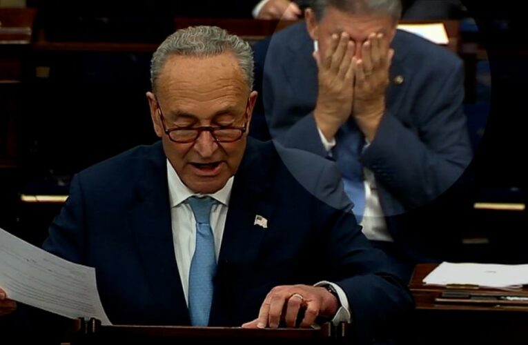 See what Manchin does while Schumer gives speech on floor