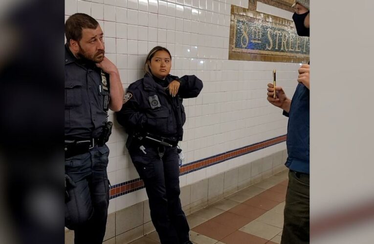 A subway rider confronted two cops not wearing masks. This is what happened next