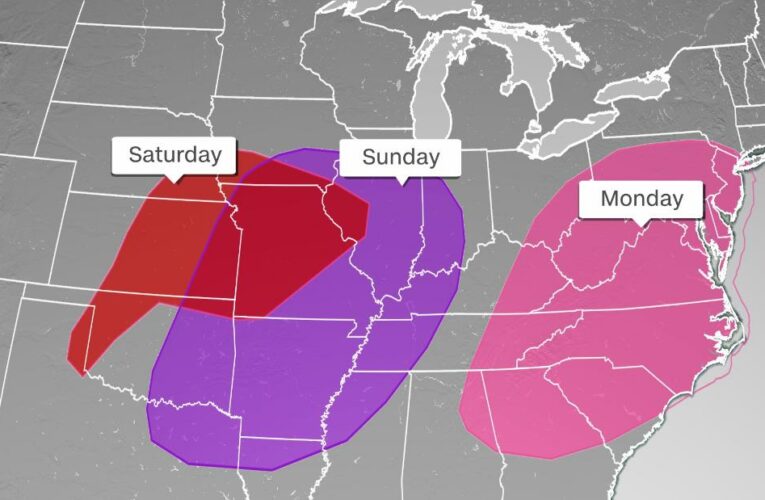 Severe storms will impact more than 50 million people from Oklahoma to New Jersey