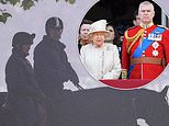 Prince Andrew is pictured horse riding at Windsor Castle