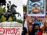 Indigenous and left-wing climate protesters swarm White House and graffiti Andrew Jackson statue