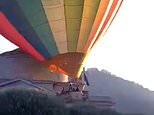 Moment an out-of-control hot air balloon packed with tourists slams into Italian museum