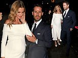 Jamie Redknapp and pregnant bride Frida Andersson are joined by family for a reception dinner