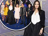 Angelina Jolie is supported by children at UK gala screening of Eternals