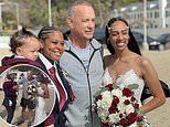 Tom Hanks gives two brides a shock as he crashes their wedding in Santa Monica