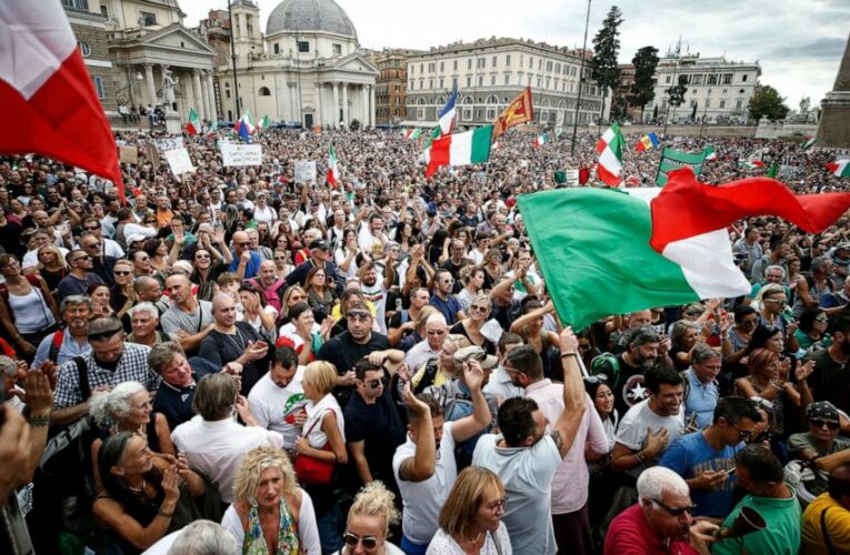 Thousands march in Rome to protest workplace vaccine rule