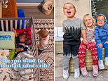 Little kids caught on camera teaching toddler brother how to climb out of crib so he can play