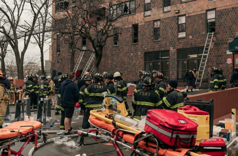 Mayor Eric Adams says a space heater appears to have sparked the apartment fire that has injured more than 63 people
