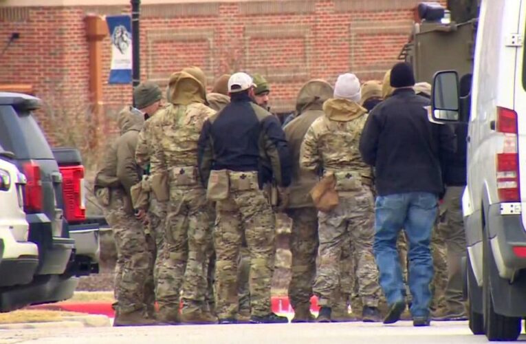 The synagogue’s livestream on Facebook appeared to capture part of the incident