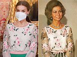 Queen Letizia of Spain recycled an outfit worn by her mother-in-law Queen Sofia in 1977