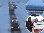 American truckers join Canada’s ‘Freedom Convoy’ protesting vax mandate as rigs stretch for 45 MILES