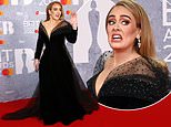 BRIT Awards 2022: Adele wears figure-hugging plunging black gown with sheer train on red carpet