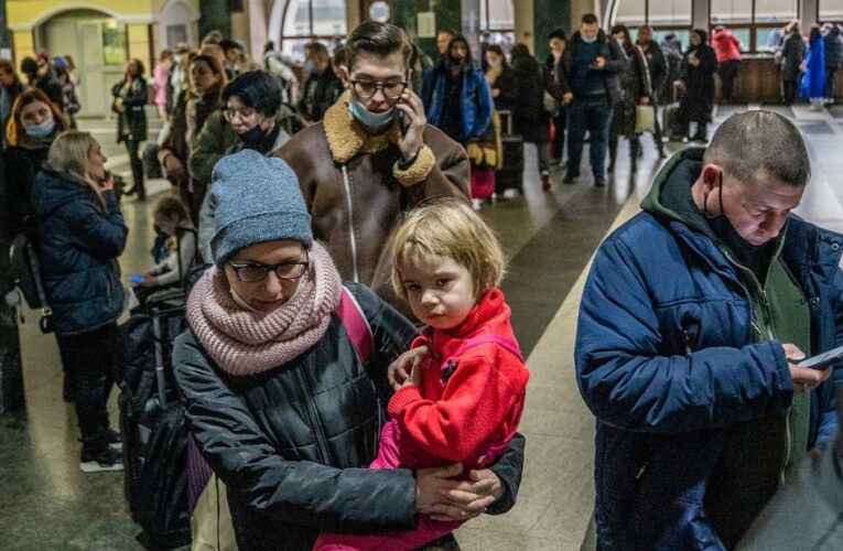 Blasts were heard in the capital city hours after US warned Putin’s forces were moving to encircle Kyiv