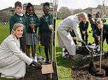 Sophie Wessex plants an elm tree in Buckingham Palace garden