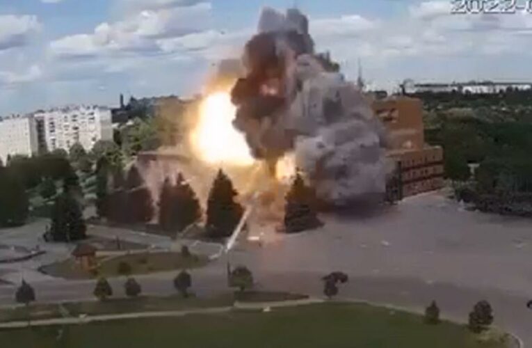 Video: Russian strike Zelensky called ‘absolute evil’ caught on camera