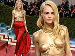 Met Gala 2022: Cara Delevingne goes TOPLESS as she rips off her red jacket on the red carpet