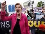 Furious Elizabeth Warren joins protesters at the Supreme Court to slam ‘extremists’ on the bench