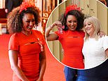 Spice Girl Mel B receives her MBE for services to domestic violence victims at Buckingham Palace