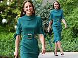 Kate Middleton dons £785 green dress from up-and-coming London designer Edeline Lee in London