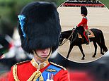 Prince practises for Trooping the Colour next week when he will be stepping in for the Queen