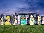 Jubilee tribute at Stonehenge sparks row as Druids moan images of the Queen are ‘offensive’