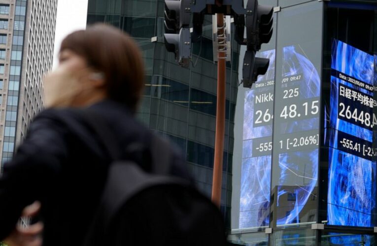 Asian shares mostly fall as rate hikes, China slowdown loom