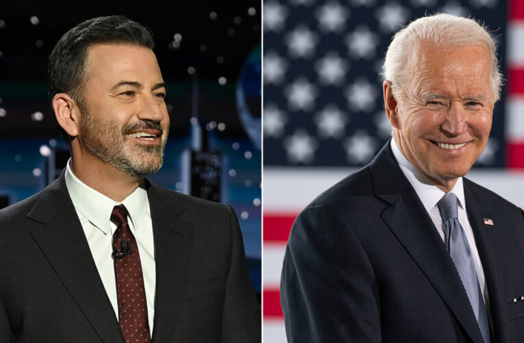 President Biden talks gun control with Jimmy Kimmel for his first in-person late night appearance