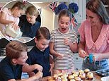 Prince George, Princess Charlotte and Prince Louis bake cakes with the Duchess of Cambridge