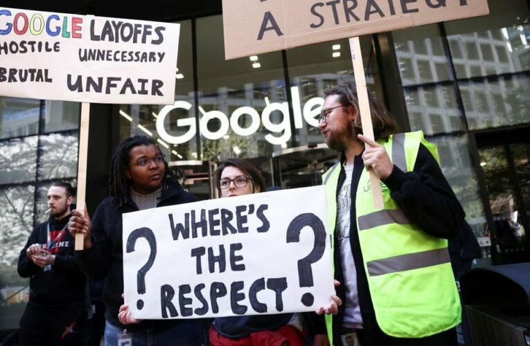 Google workers in London stage walkout over job cuts